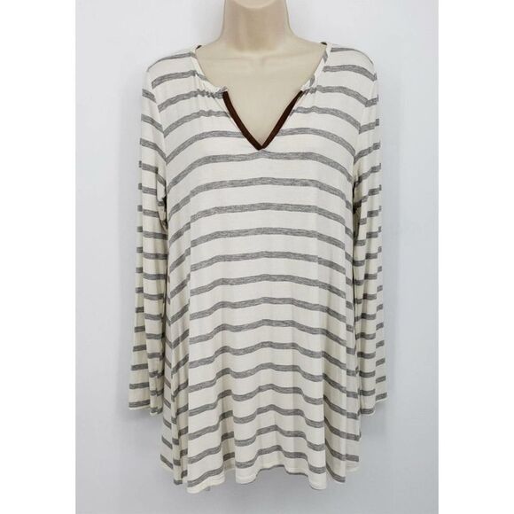Infinity Raine Tunic Blouse Loose Pullover Long Sleeves - Picture 2 of 5